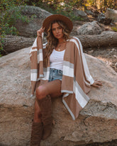 Edmond Striped Knit Poncho Ins Street